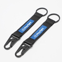 Lanière courte en sangle de nylon tissée personnalisée avec logo, double crochet, écologique, porte-clés d'extérieur, cadeau promotionnel
