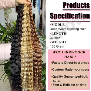 Extensiones de Cabello Sintético <span class=keywords><strong>Ondulado</strong></span> Profundo Estilo Boho Ondas Oceánicas de Alta Calidad al por Mayor para Trenzas <span class=keywords><strong>con</strong></span> Opciones Personalizables - Product Image 3