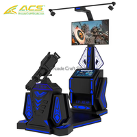 Simulador de tiro VR operado con monedas ACS Premium con controlador de pistola Gatling para centros de entretenimiento y parques de atracciones interiores de acero.