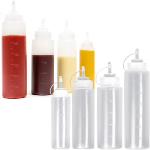 Tekrarlanan ekstrüzyon çeşni şişeleri özel boyut sos sıkma şişeler