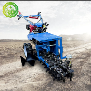 Cultivateur manuel bleu avec système de creusement par chaîne et composant moteur central - Product Image 4