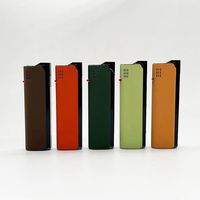 Nouveau logo personnalisé impression caoutchouc métal acier torche rechargeable au gaz briquet coupe-vent