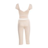 Viviblook C26ST002 Nouvel ensemble d'été pour femme : T-shirt à manches courtes et pantalon court décontracté deux pièces
