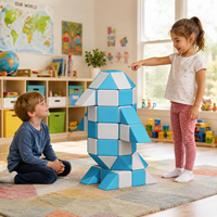 Blocs en tissu lavables à motif pingouin pour la maison, la salle de jeux, la maternelle, jeu éducatif de groupe pour parc d'attractions