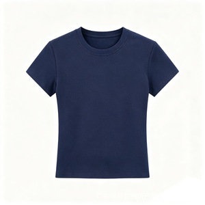 Camisetas de Cuello Redondo de Algodón y Elastano para Mujer, Estampado Personalizado, Verano, Casual, Sólidas, Transpirables - Product Image 5