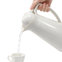 Carafe isotherme sous vide en acier inoxydable avec doublure en verre rose, ouverture à un bouton, très résistante, 1,0 L, idéale pour les cadeaux d'affaires