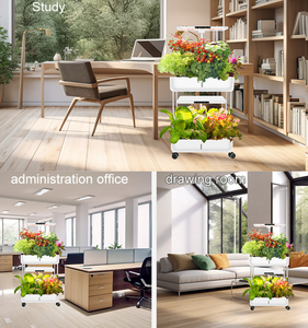 Petite serre agricole d'intérieur, <span class=keywords><strong>culture</strong></span> hydroponique de fleurs et de légumes sans terre, système de <span class=keywords><strong>culture</strong></span> vertical à 66 trous, blanc - Product Image 4