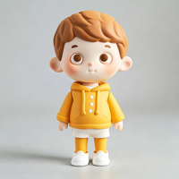 Figurine 3D personnalisée en PVC, mignon personnage de dessin animé garçon, mini-poupée de collection, jouet artistique peint à la main pour boîte surprise et cadeau