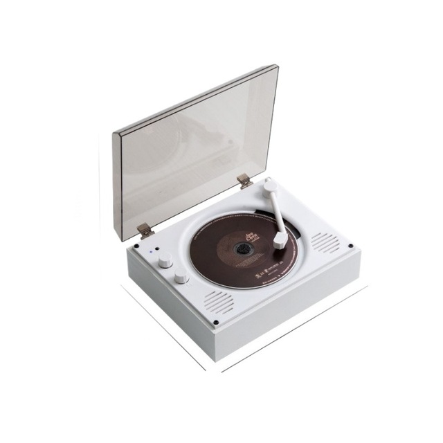 Premium Retro Wooden CD Player HiFi BT Speaker Remote Control Stereo Turntable-Multifunctional Disc Album Birthday Gift Home AV
