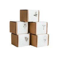Boîte de courrier en papier ondulé et personnalisé, avec insertion, pour bougies multiples en verre, blanc, 50 unités