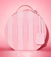Boîte de parfum vide en cuir rayé rose de 50 ml, étui à parfum, sac à main