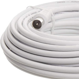 Cable de TV blanco de 10 m, resistente y flexible, ideal para conectar dispositivos audiovisuales y transmitir señales. - Product Image 3