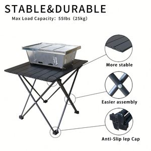 Folding Portable Camp Side Aluminum Lightweight Carry Beach <b>Outdoor</b> Hiking Picnics <b>Bbq</b> Cooking Dining Kitchen Camping <b>Table</b> - Product Image 2
