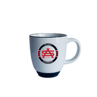 Mug en céramique moderne de 14 oz en forme d'heure de nuit, avec bord coloré et logo imprimé sur la base, grande tasse à café en porcelaine