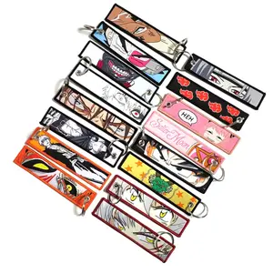 Nieuwe Trending Fashion Designs Cartoon Jet Tags Sleutelhanger Anime Borduurwerk Stof Sleutelhanger