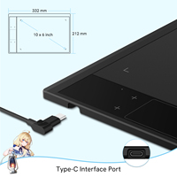 Tableta Gráfica VEIKK A30 de 10x6 Pulgadas para Diseño 3D, 4 Teclas Táctiles, 1 Panel Táctil, Compatible con Mac, Windows y Android, 290pps