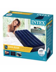 Lit d'air <span class=keywords><strong>INTEX</strong></span> 64756 bleu Dura-Beam Jr. Twin Classic Downy, robuste et durable pour tous types de terrains, pour une utilisation en extérieur et en chambre à coucher - Product Image 4