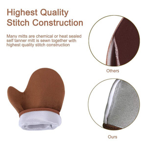 Ensemble de gants applicateurs de bronzage réutilisables en velours infusé de perles, hydratants, confortables et exfoliants pour le dos, pour adultes - Product Image 2