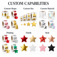 Rouleaux d'autocollants étoiles métalliques brillants en feuille d'aluminium, prédécoupés, pour cadeaux et artisanat, vente en gros