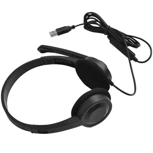 2024 headphone game Model terbaik, headphone usb tahan air penghilang kebisingan dengan mikrofon. Headphone Kabel kontrol sejalan