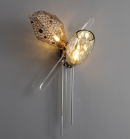 Haut de gamme moderne intérieur G9 lustre luminaires Art Cristal laiton verre applique murale chambre décor Murano verre applique