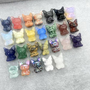 Offres Spéciales 30mm cristal Kuromi sculptures pierres de guérison Quartz Rose Hello Kitty sculpture pour bricolage cadeaux - Product Image 4