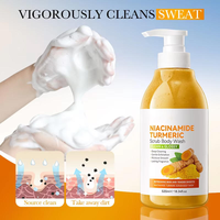 Gel Douche Exfoliant Doux au Curcuma et Niacinamide avec Vitamine C pour une Peau Éclatante et Hydratée 520ml Marque Blanche