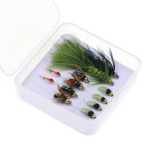 Mouches Scud Bug Worm Nymphs Flies Woolly Bugger personnalisées, 12 pièces/boîte, hameçon pour la pêche à la truite, appât pour la pêche à la carpe, fabrication de mouches - Product Image 1