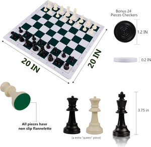 20 \ "di động gấp cuộn cờ vua cờ Set 26 Thêm Checker miếng du lịch Hội Đồng Quản Trị trò chơi cho trẻ em người lớn dày Mousepad - Product Image 3