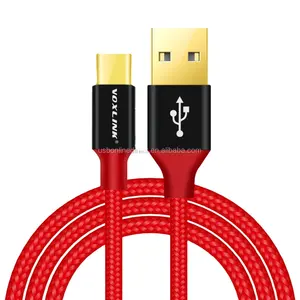 VOXLINK Cáp USB Type C Chất Lượng Cao Mạ Vàng 1M/1.8M/3M Cáp Sạc Nhanh Cáp Sạc Dữ Liệu Cotton Điện Thoại Thông Minh USB C Màu Đỏ