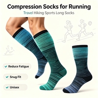 Chaussettes de compression pour hommes et femmes, 20-30 mmHg, chaussettes de sport, de course, de randonnée, de voyage, chaussettes longues respirantes