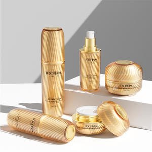 Juego de Envases para Cuidado de la Piel con Textura Espiral y Logotipo Personalizado, Botella de Plástico Cilíndrica de Material PS para Suero y Loción, Bomba Dosificadora de Loción, Marca YouXing - Product Image 3