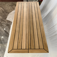 Table pliante en teck pour bateau, plateau rectangulaire avec incrustation étoile, 450/900x800, 450/900x1000, 450/900x1250mm, pour yacht marin et camping-car