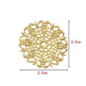 25mm laiton or fleurs filigranes bijoux résultats plume de paon connecteurs charmes pour bricolage bijoux fabrication composants - Product Image 2