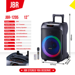 JBR-1205 12-inch Portable for <strong>Bluetooth</strong> <strong>Speaker</strong> for Square Dance DJ Mobile Karaoke Outdoor Singing RGB LED <strong>Lighting</strong> Battery - Product Image 6