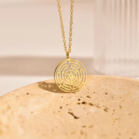 Collier pendentif cercle magique Hécate, plaqué or 18 carats, acier inoxydable, cadeau d'anniversaire pour elle