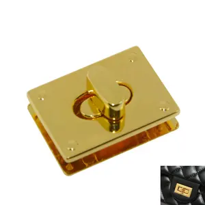 Supplier custom handbag turn lock clasp metal bag twist buckle closure hand bag accessories bag making accessories lock