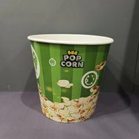 Seau jetable en papier simple paroi PE pour poulet et nuggets de maïs avec couvercle, marque RP, vente en gros