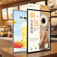 Papan Iklan Kotak Lampu LED Ultra Tipis Super Slim A4 A3 A2 A1 dengan Bingkai Poster Gambar Snap, Pabrik