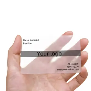 Servicio de impresión de tarjetas de negocios, personalizado, exclusivo, de lujo, plástico transparente, pvc, con logotipo