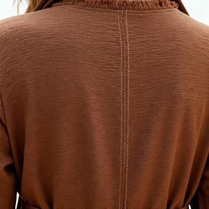 Robe Abaya Modeste en Polyester Uni de Haute Qualité pour Femmes Musulmanes, Mode Décontractée, Vêtement Quotidien, Fournisseur Chinois - Product Image 2