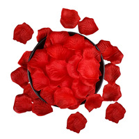 Pétales de rose rouges artificiels en soie pour mariage, fête, Saint-Valentin, décoration, haute simulation, tissu réutilisable