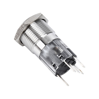 Yimonpow — interrupteur à bouton-poussoir en métal doré de 16mm, bouton-poussoir de mm, contact momentané, RoHS, argent