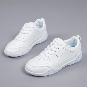 Baskets mode <span class=keywords><strong>femme</strong></span> <span class=keywords><strong>en</strong></span> PU, chaussures décontractées blanches, baskets basses à lacets pour <span class=keywords><strong>femme</strong></span> - Product Image 5
