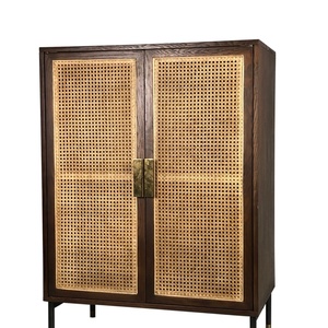 ตู้เก็บของหวายสไตล์เรโทรสำหรับห้องนั่งเล่น  แบบประกอบเอง (KD) - Product Image 2