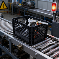 Caisses de stockage en plastique empilables 38L, boîte de déménagement de transport, conteneur de recyclage de palettes en plastique, fournisseur en usine