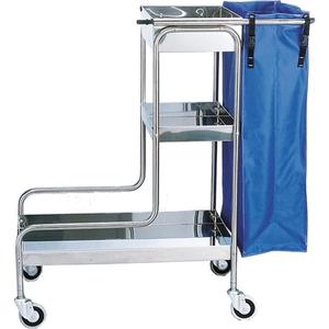 Carrello Multiuso in Acciaio Inox 1150mm Capacità 72L per Pulizia e Stoccaggio con Sacca Blu per Uso Ospedaliero - Product Image 1