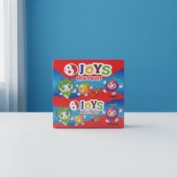 Bonbons en bâtonnets aux fruits mélangés CC, multicolores, en forme de dessin animé, emballage en boîte, pour fêtes d'enfants, vente en gros