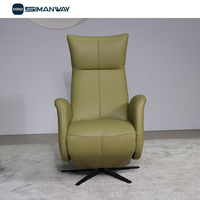 Fauteuil inclinable pivotant électrique en cuir véritable moderne sur mesure en gros pour salon