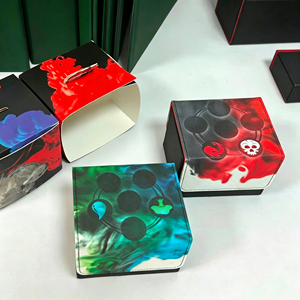 Boîte de rangement pour cartes à collectionner en cuir PU imprimé UV personnalisé, pliable, impression numérique 3D, avec logo en relief - Product Image 4